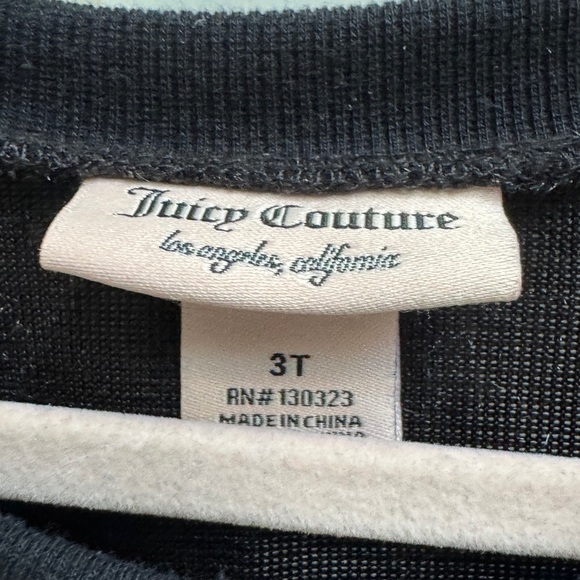 NWOT Juicy Couture 3T Girls Black Fuzzy Warm Kids Blouse Sweater Top with Pocket - Picture 4 of 5
